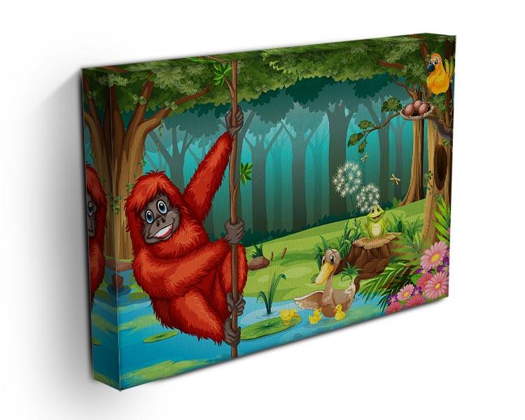 orangutan swinging in the jungle Canvas Print or Poster - Canvas Art Rocks - 3