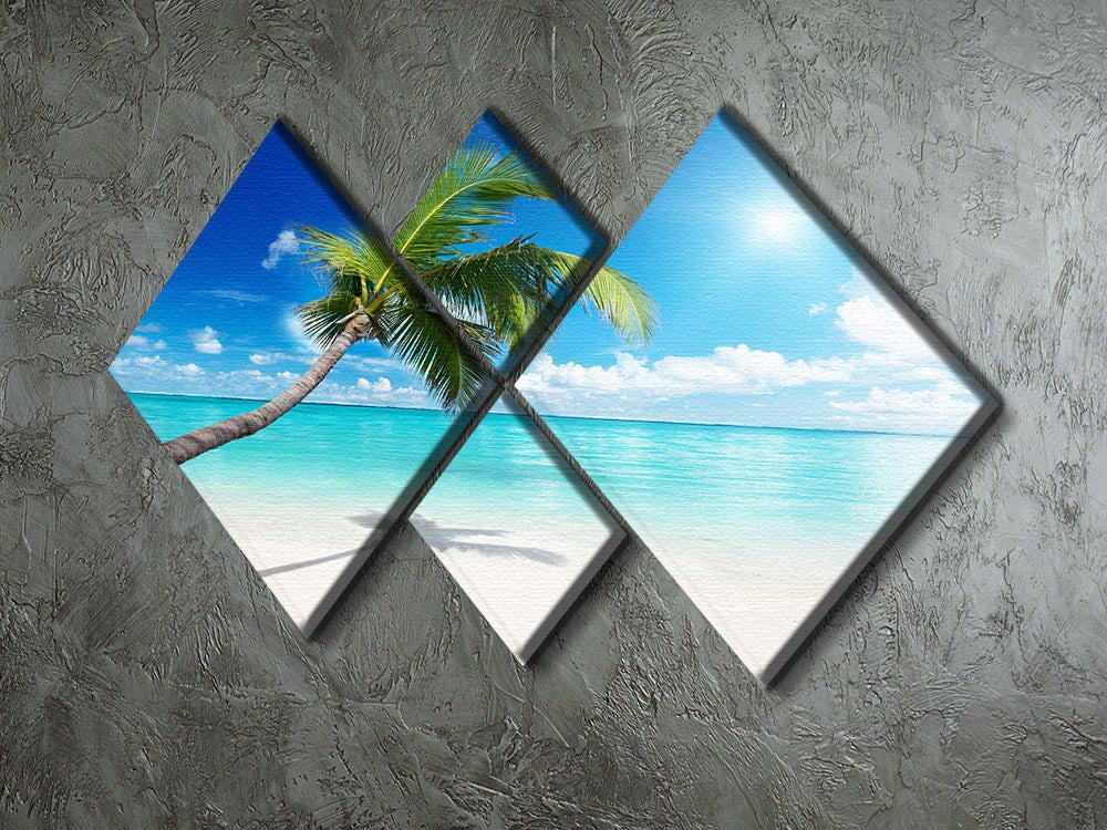 palm and beach 4 Square Multi Panel Canvas - Canvas Art Rocks - 2