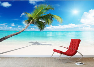 palm and beach Wall Mural Wallpaper - Canvas Art Rocks - 2