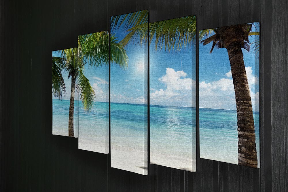 palms and beach 5 Split Panel Canvas - Canvas Art Rocks - 2