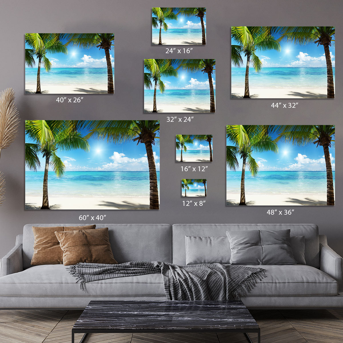 palms and beach Canvas Print or Poster - Canvas Art Rocks - 7