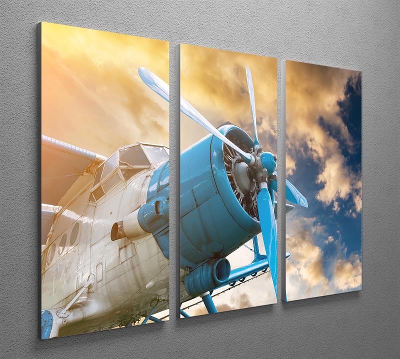 plane with propeller 3 Split Panel Canvas Print - Canvas Art Rocks - 2
