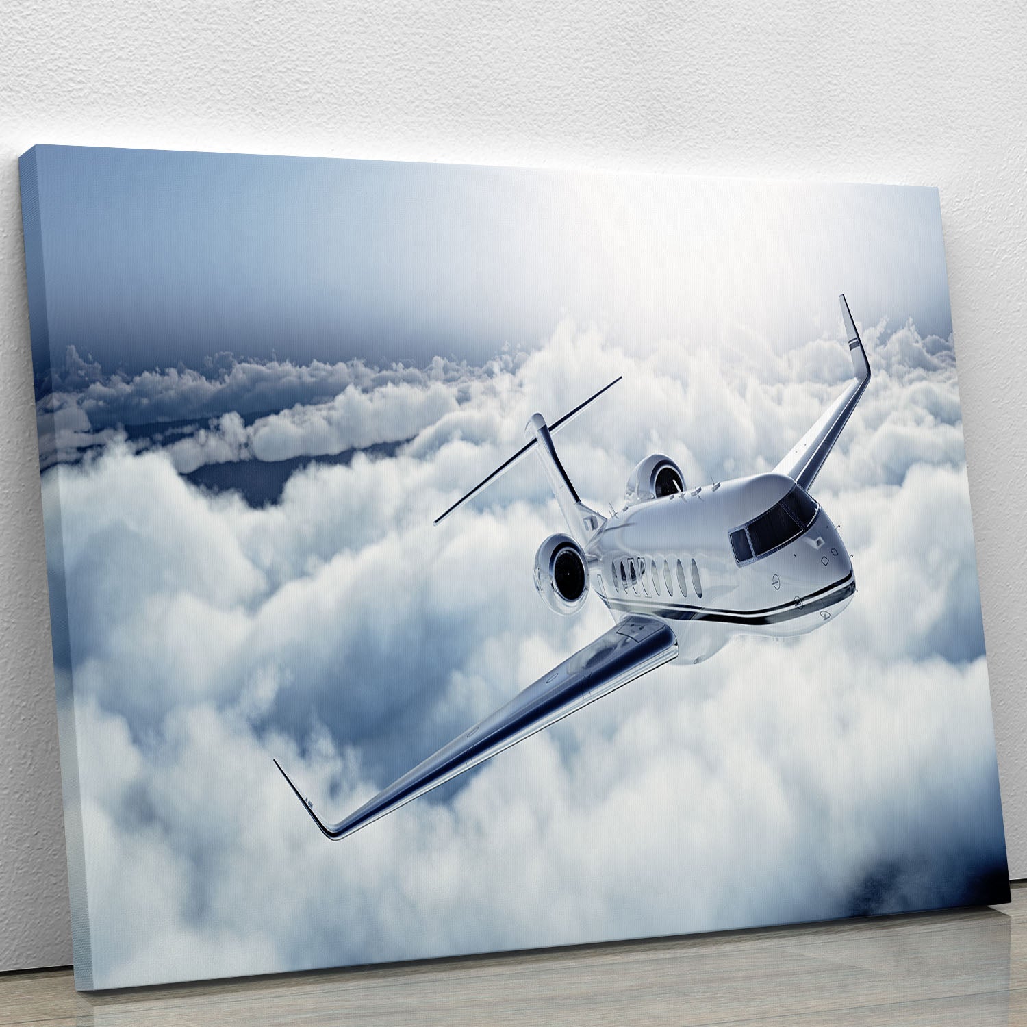 private jet flying over the earth Canvas Print or Poster - Canvas Art Rocks - 1