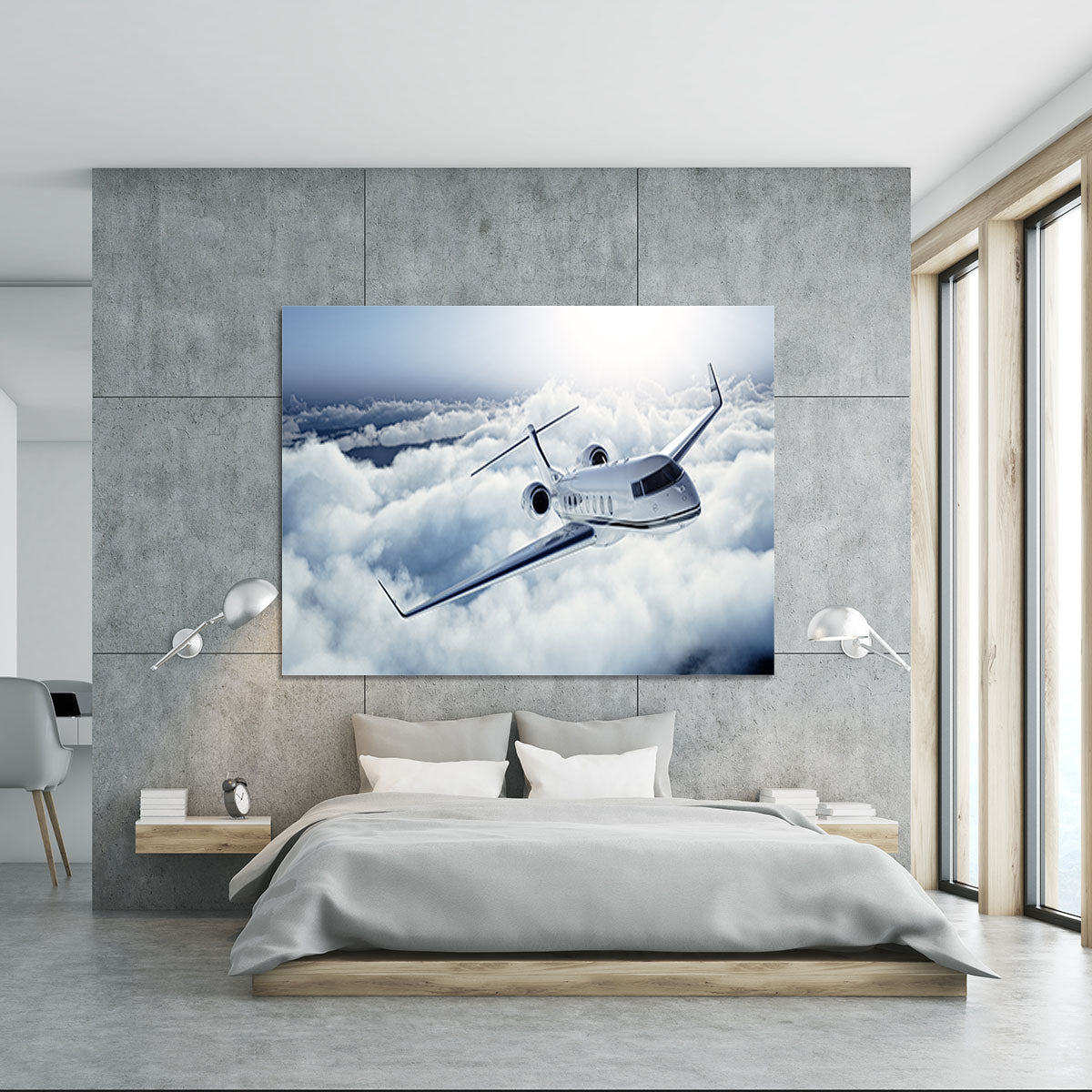 private jet flying over the earth Canvas Print or Poster - Canvas Art Rocks - 5