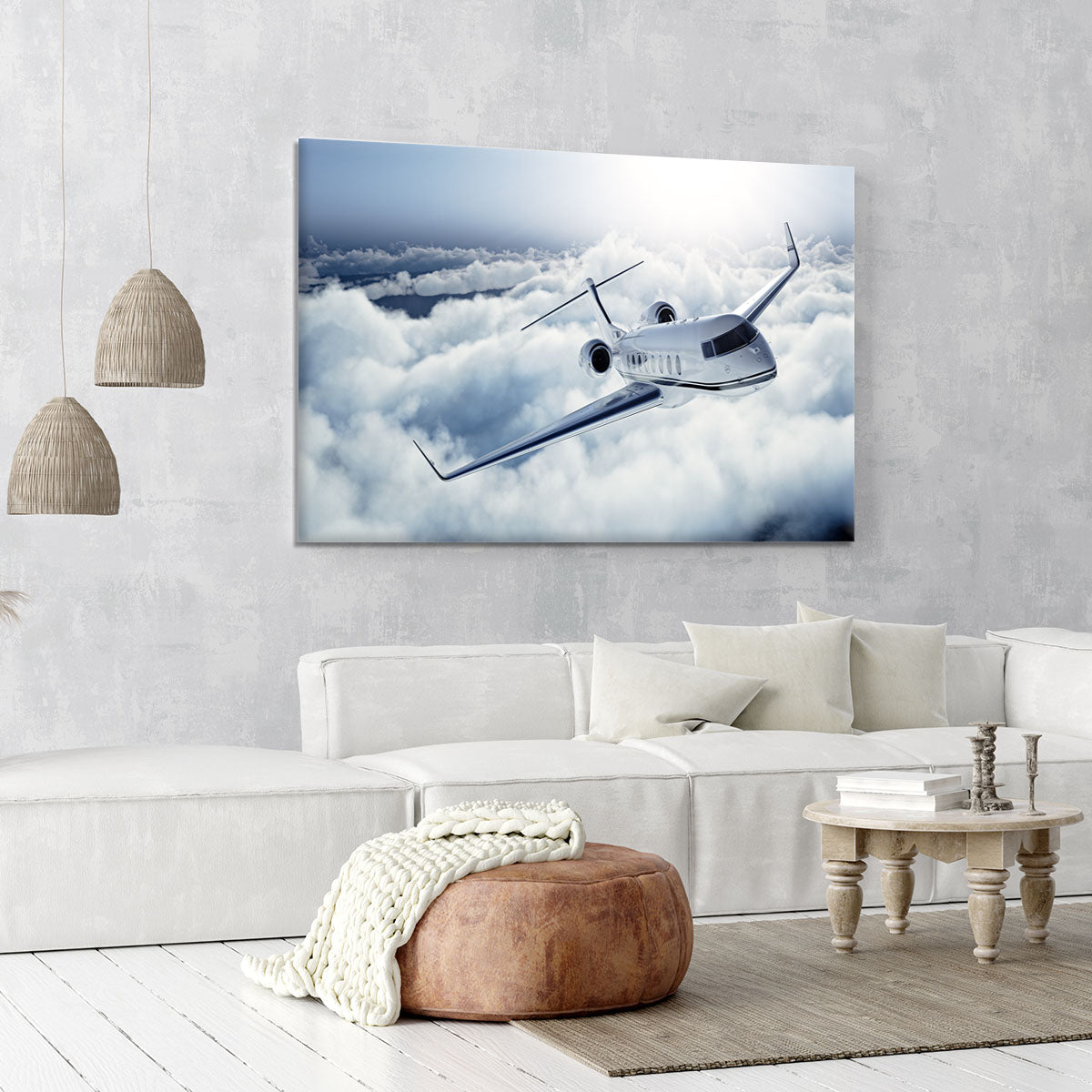 private jet flying over the earth Canvas Print or Poster - Canvas Art Rocks - 6