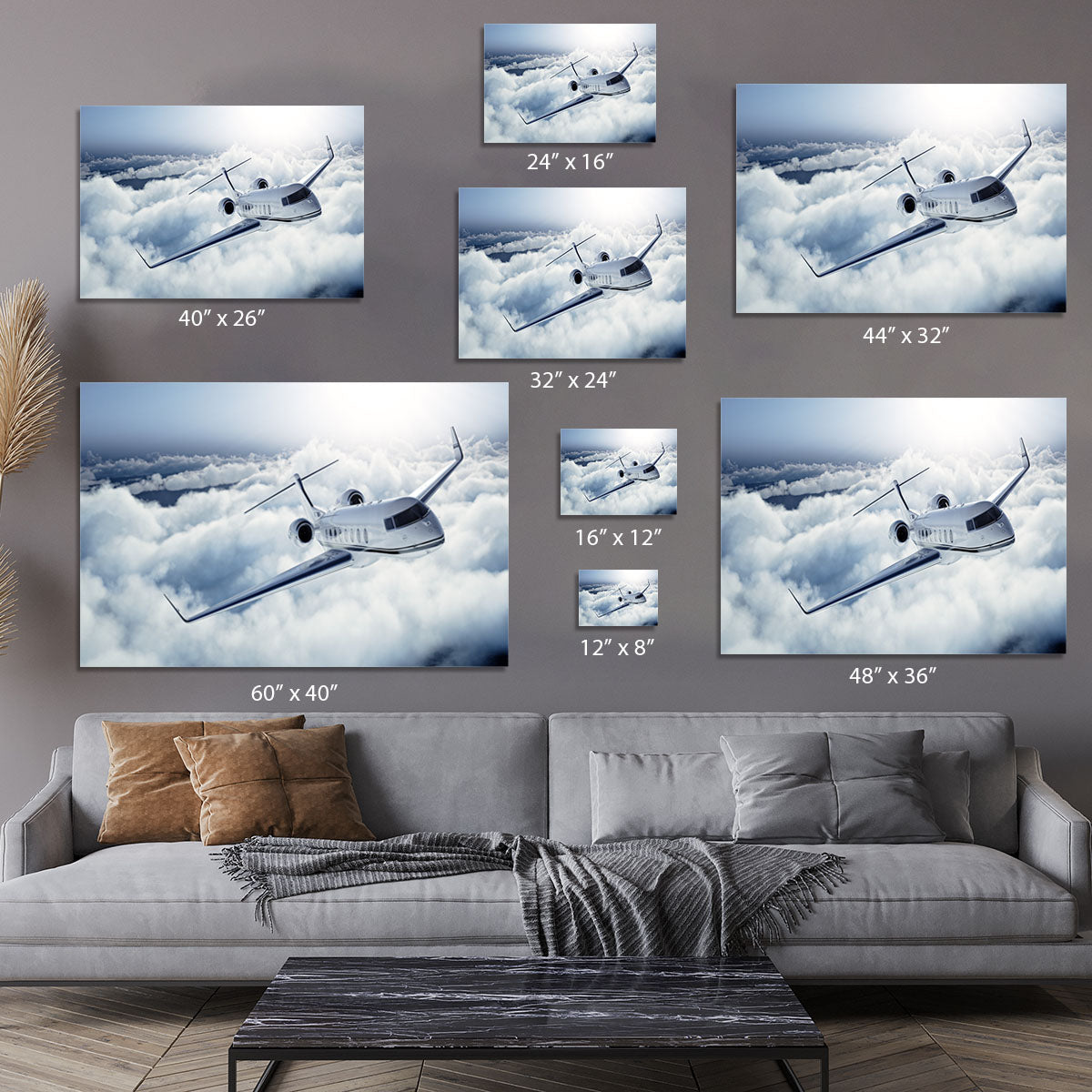 private jet flying over the earth Canvas Print or Poster - Canvas Art Rocks - 7