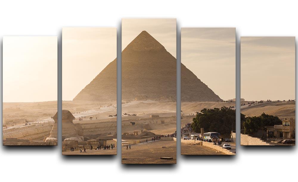 pyramid of Giza in Egypt 5 Split Panel Canvas  - Canvas Art Rocks - 1