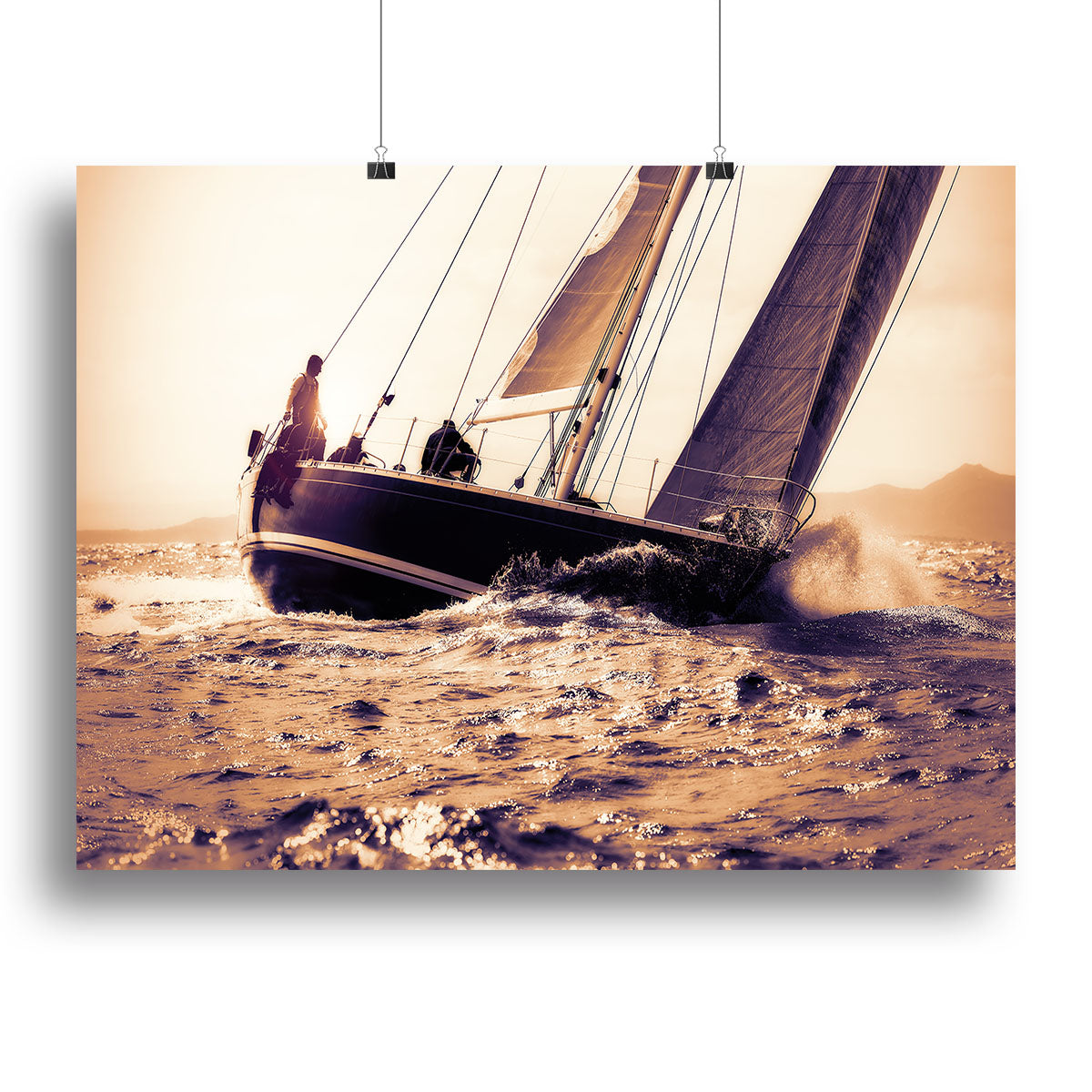 sail boat sailing on sunset Canvas Print or Poster - Canvas Art Rocks - 2
