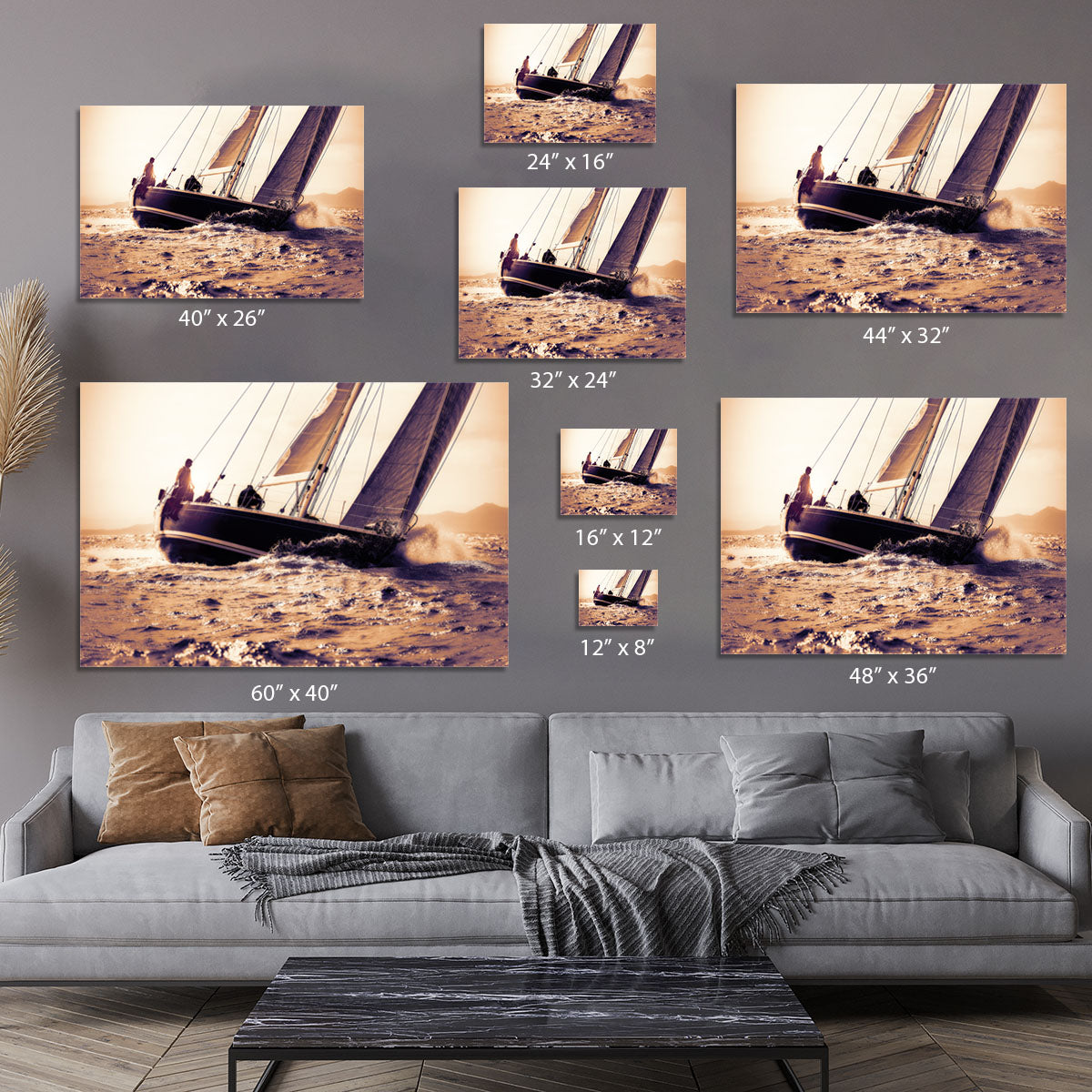 sail boat sailing on sunset Canvas Print or Poster - Canvas Art Rocks - 7