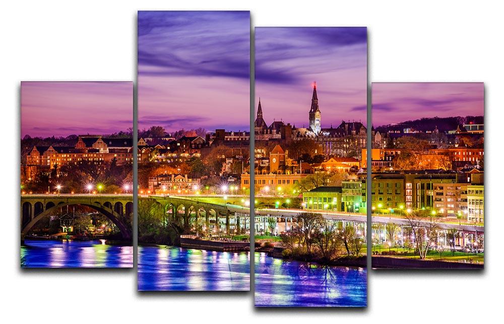 skyline on the Potomac River 4 Split Panel Canvas  - Canvas Art Rocks - 1