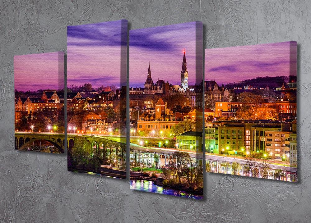 skyline on the Potomac River 4 Split Panel Canvas  - Canvas Art Rocks - 2
