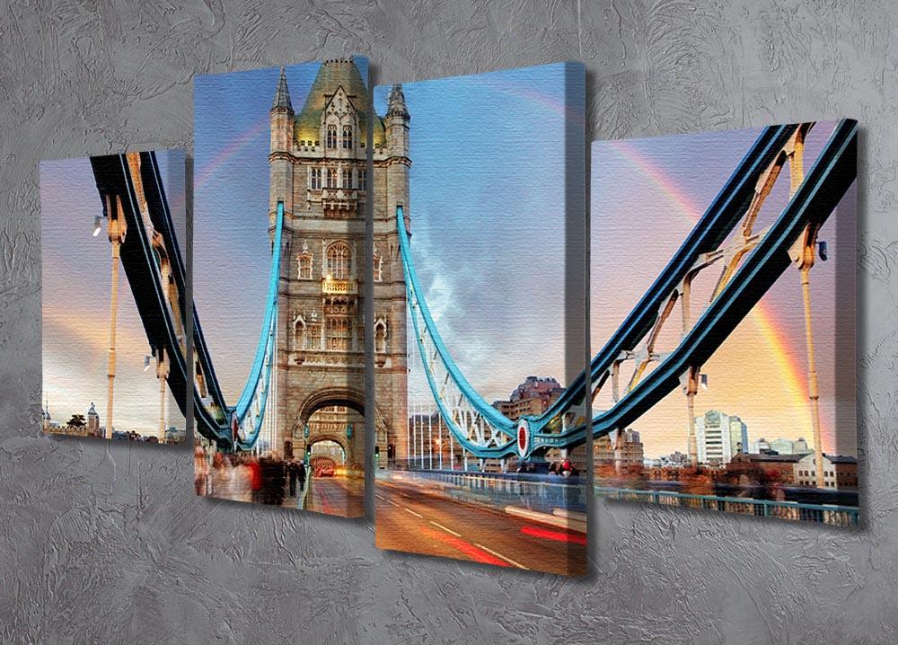 slow shutter speed Tower Bridge 4 Split Panel Canvas  - Canvas Art Rocks - 2