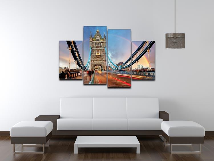 slow shutter speed Tower Bridge 4 Split Panel Canvas  - Canvas Art Rocks - 3