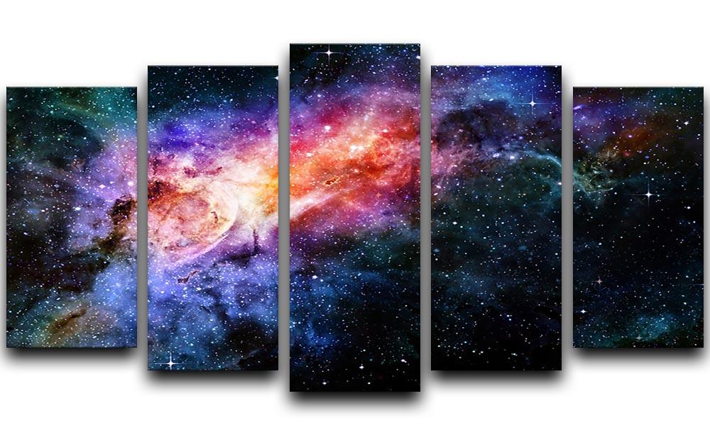 starry deep outer space nebula and galaxy 5 Split Panel Canvas  - Canvas Art Rocks - 1