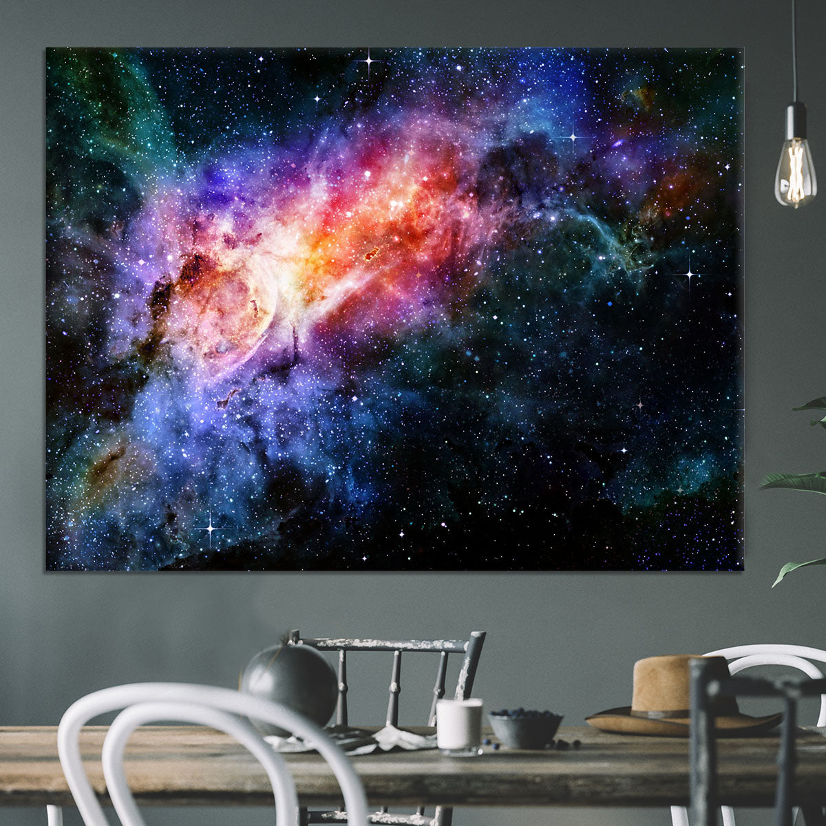 starry deep outer space nebula and galaxy Canvas Print or Poster ...