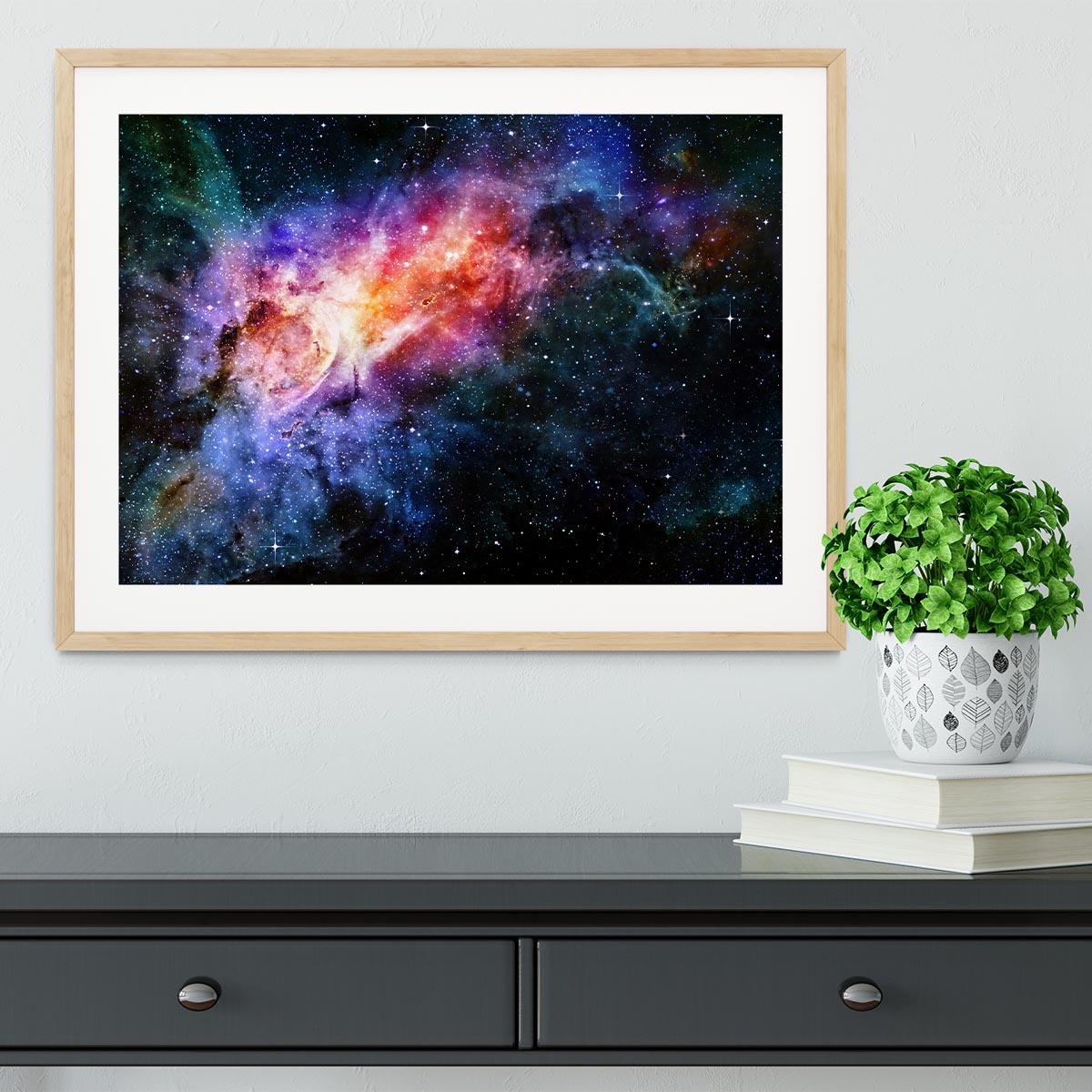 starry deep outer space nebula and galaxy Framed Print - Canvas Art Rocks - 3