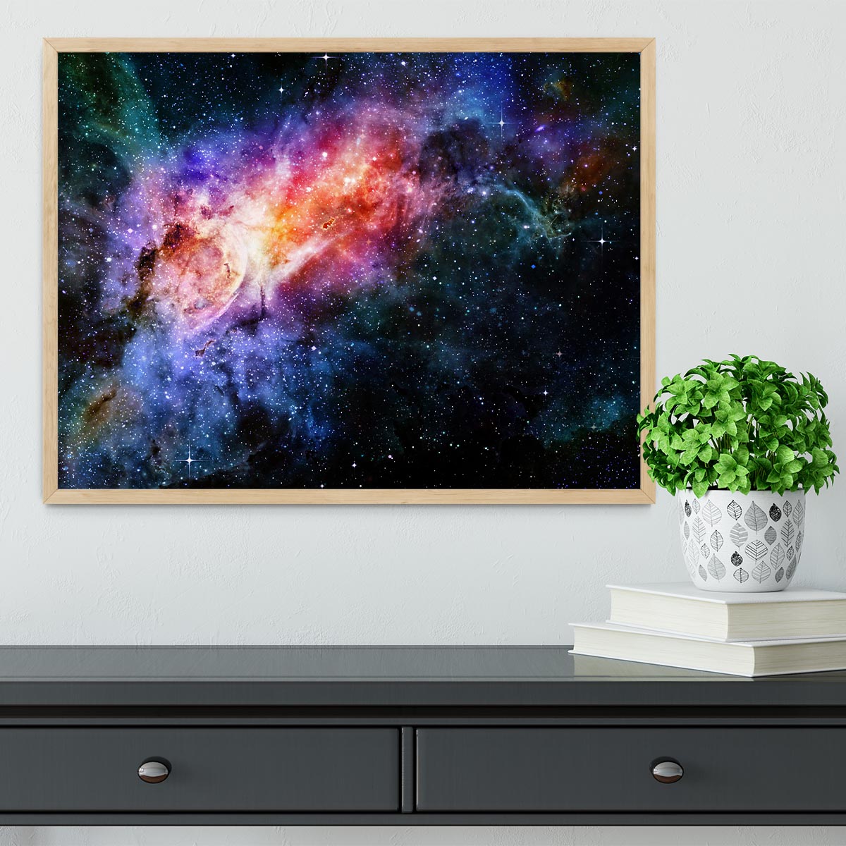 starry deep outer space nebula and galaxy Framed Print - Canvas Art Rocks - 4