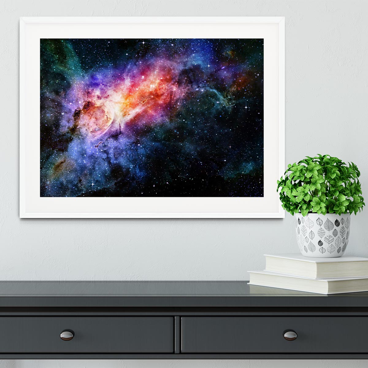 starry deep outer space nebula and galaxy Framed Print - Canvas Art Rocks - 5