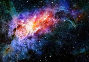 starry deep outer space nebula and galaxy Wall Mural Wallpaper - Canvas Art Rocks - 1