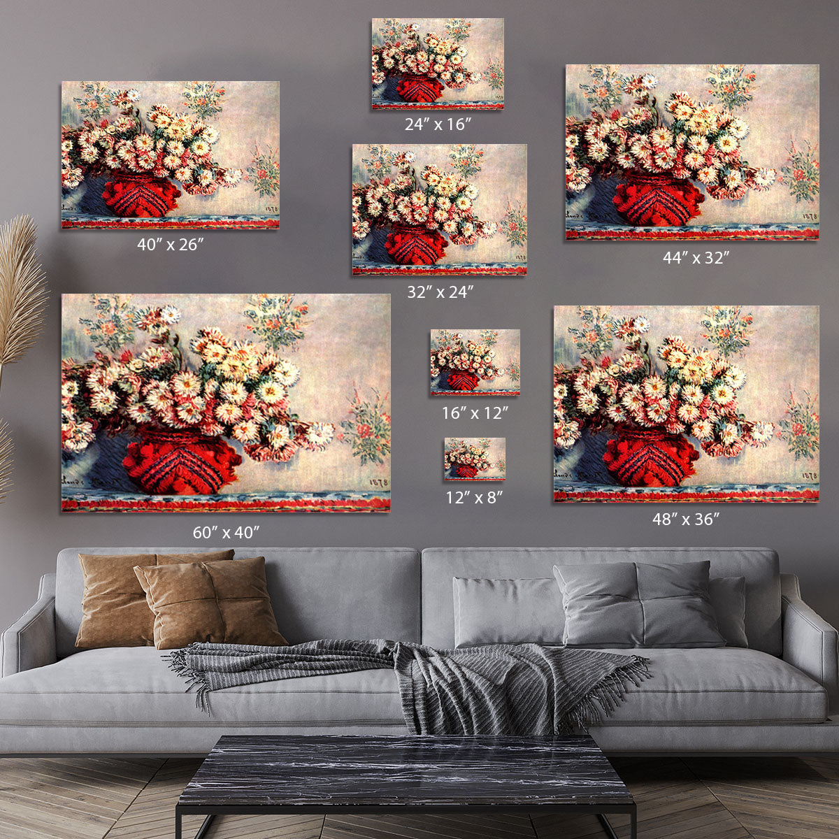 still life chrysanthemums Canvas Print or Poster - Canvas Art Rocks - 7