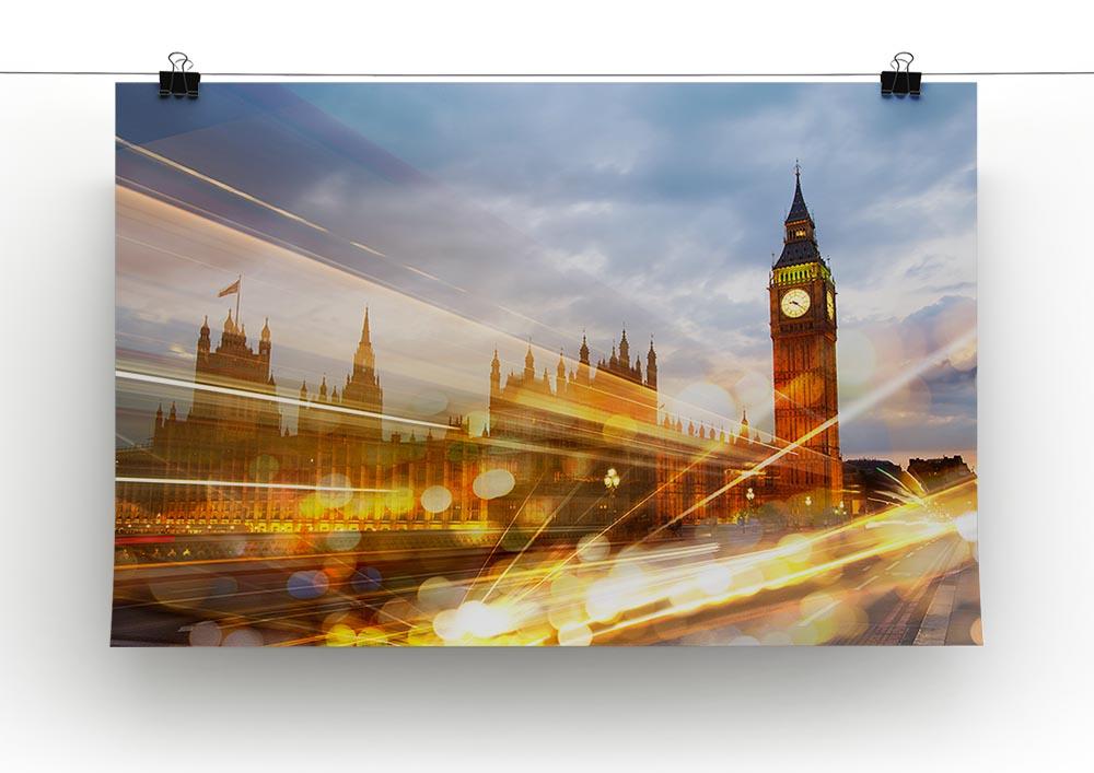 sunset Big Ben and houses of Parliament Canvas Print or Poster - Canvas Art Rocks - 2