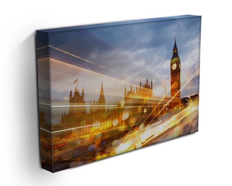 sunset Big Ben and houses of Parliament Canvas Print or Poster - Canvas Art Rocks - 3