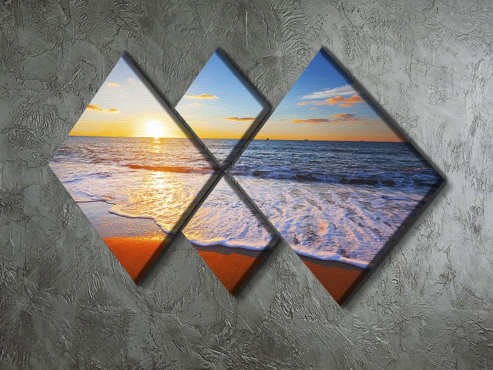 sunset and sea 4 Square Multi Panel Canvas - Canvas Art Rocks - 2