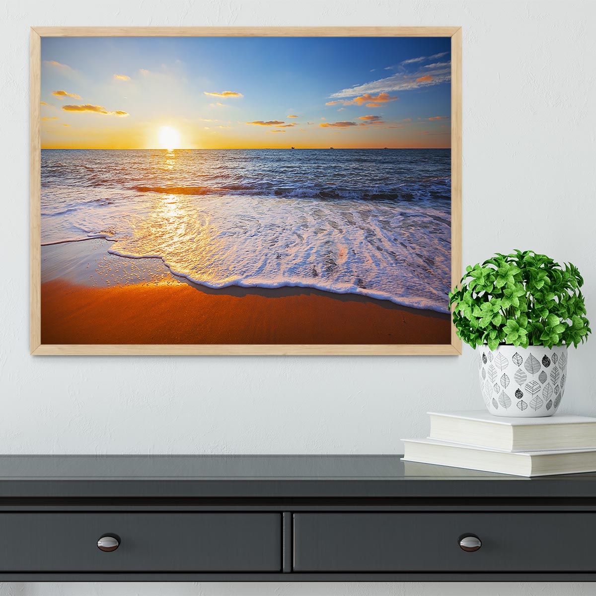 sunset and sea Framed Print - Canvas Art Rocks - 4
