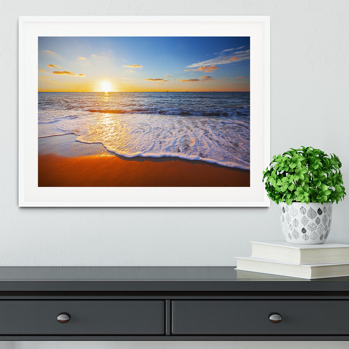 sunset and sea Framed Print - Canvas Art Rocks - 5