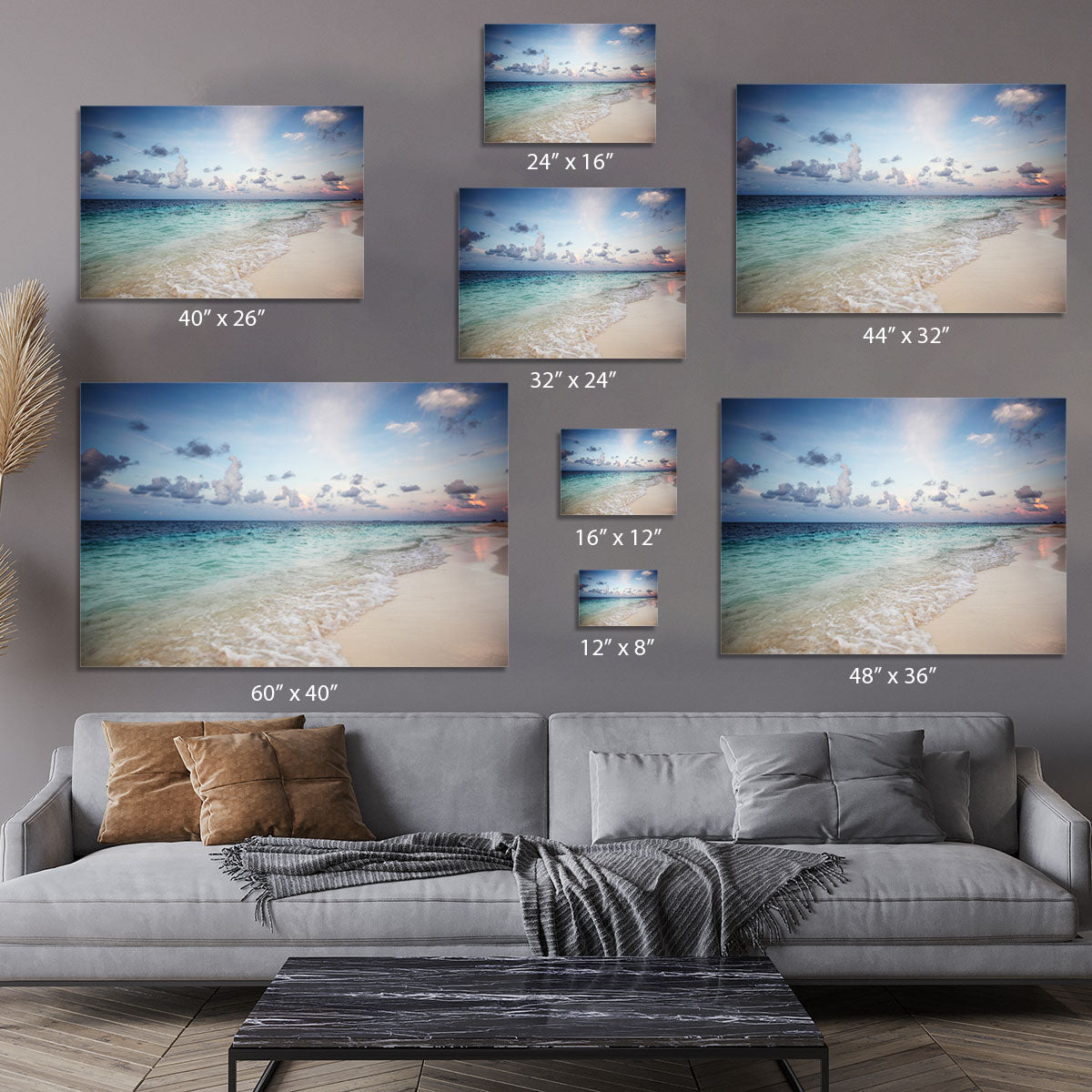 sunset on the sea beach Canvas Print or Poster - Canvas Art Rocks - 7