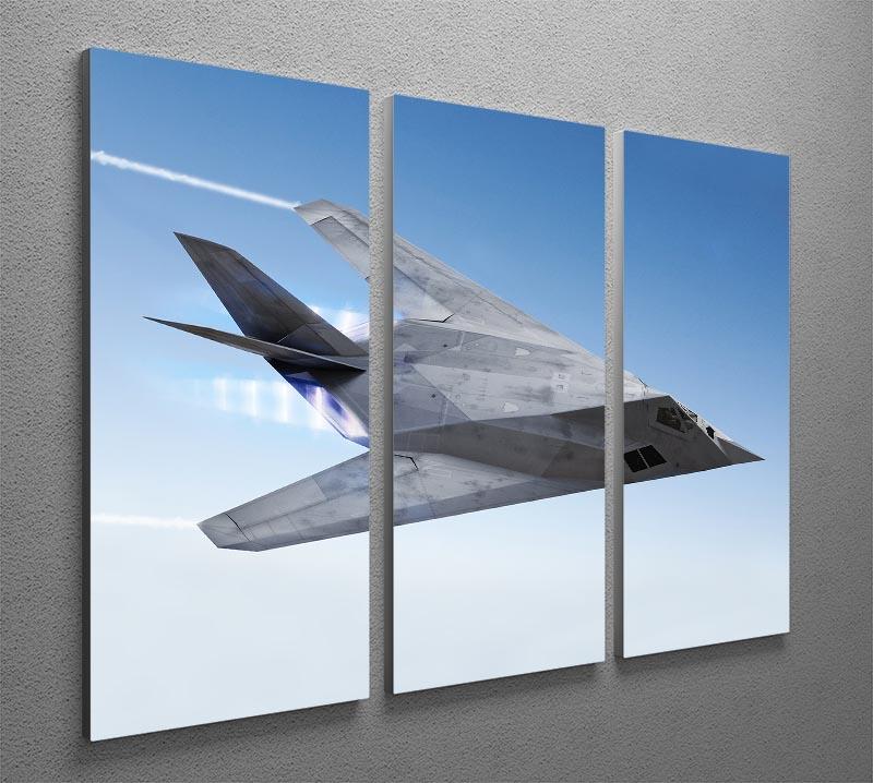 tealth aircraft streaking through the sky 3 Split Panel Canvas Print - Canvas Art Rocks - 2