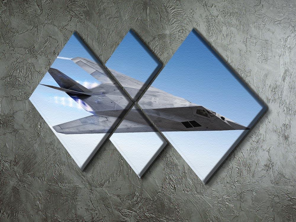 tealth aircraft streaking through the sky 4 Square Multi Panel Canvas  - Canvas Art Rocks - 2