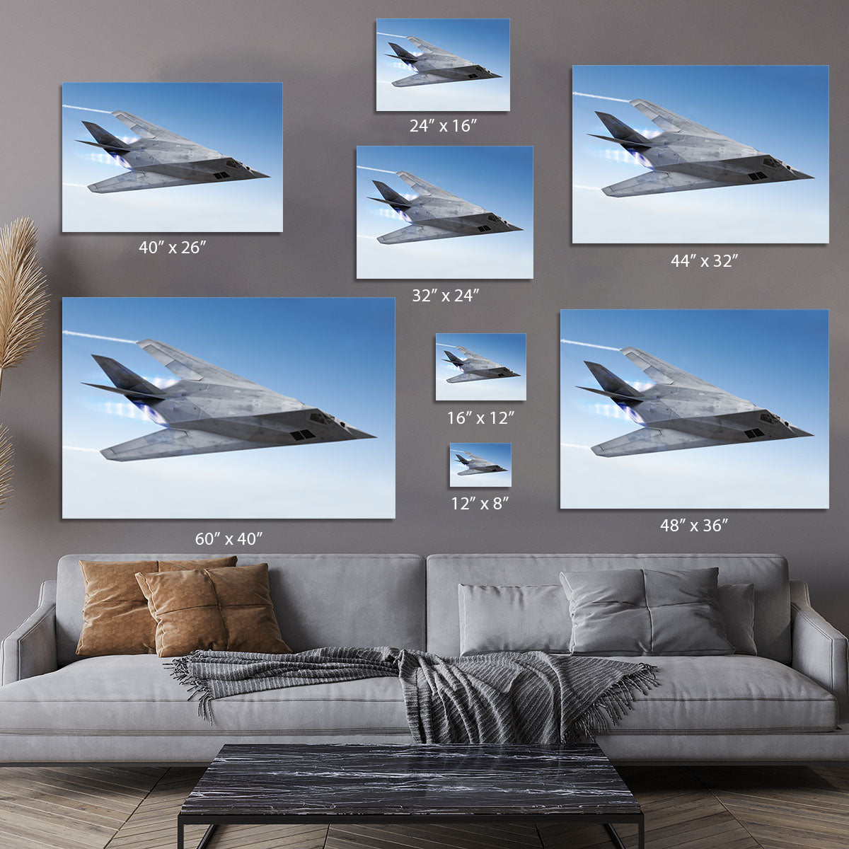 tealth aircraft streaking through the sky Canvas Print or Poster - Canvas Art Rocks - 7