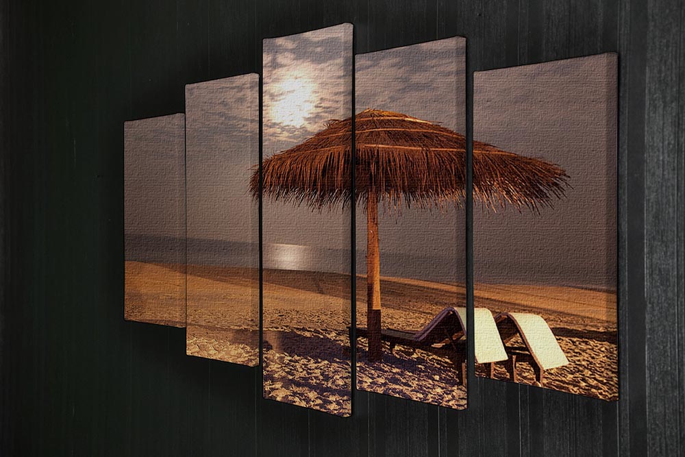 the sunset beach landscape 5 Split Panel Canvas - Canvas Art Rocks - 2