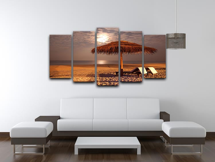 the sunset beach landscape 5 Split Panel Canvas - Canvas Art Rocks - 3