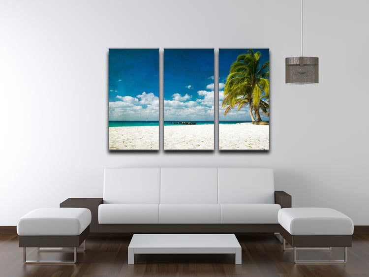 tropical beach 3 Split Panel Canvas Print - Canvas Art Rocks - 3