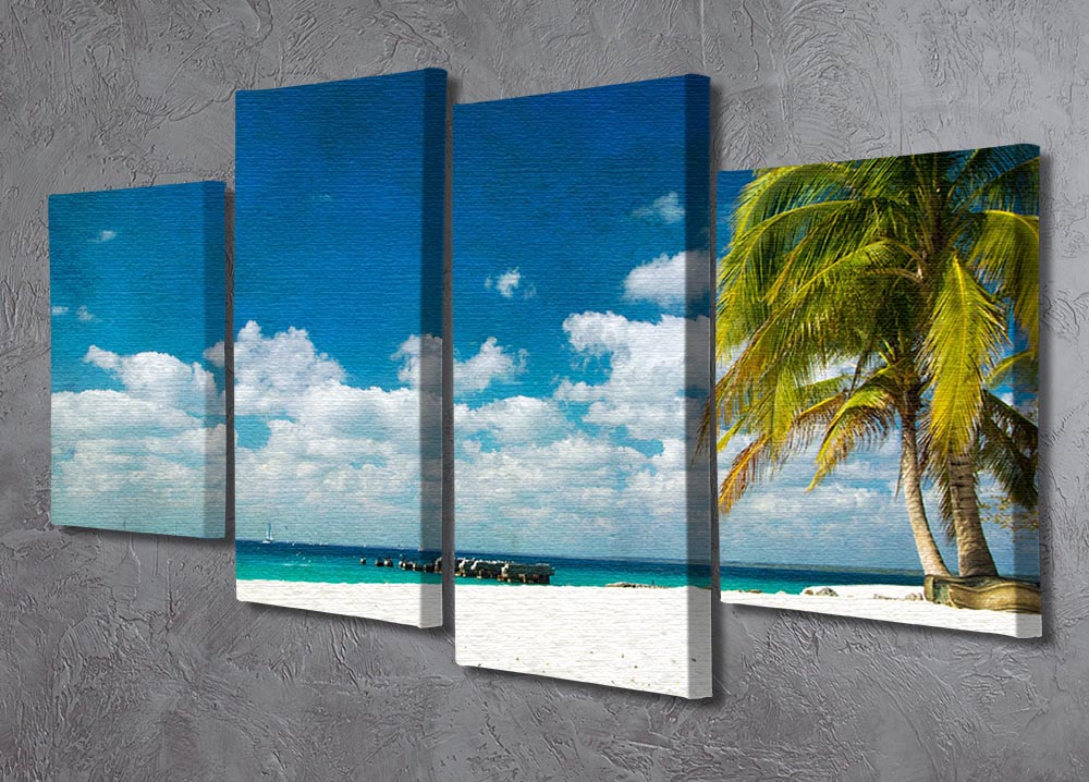 tropical beach 4 Split Panel Canvas - Canvas Art Rocks - 2