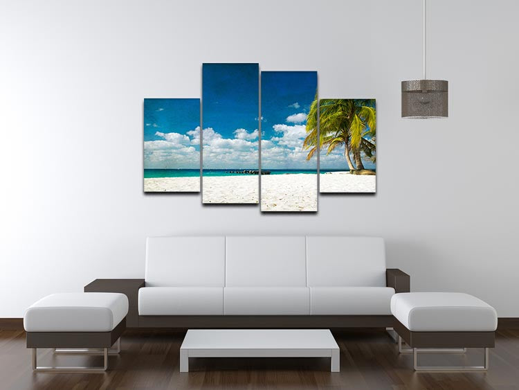 tropical beach 4 Split Panel Canvas - Canvas Art Rocks - 3
