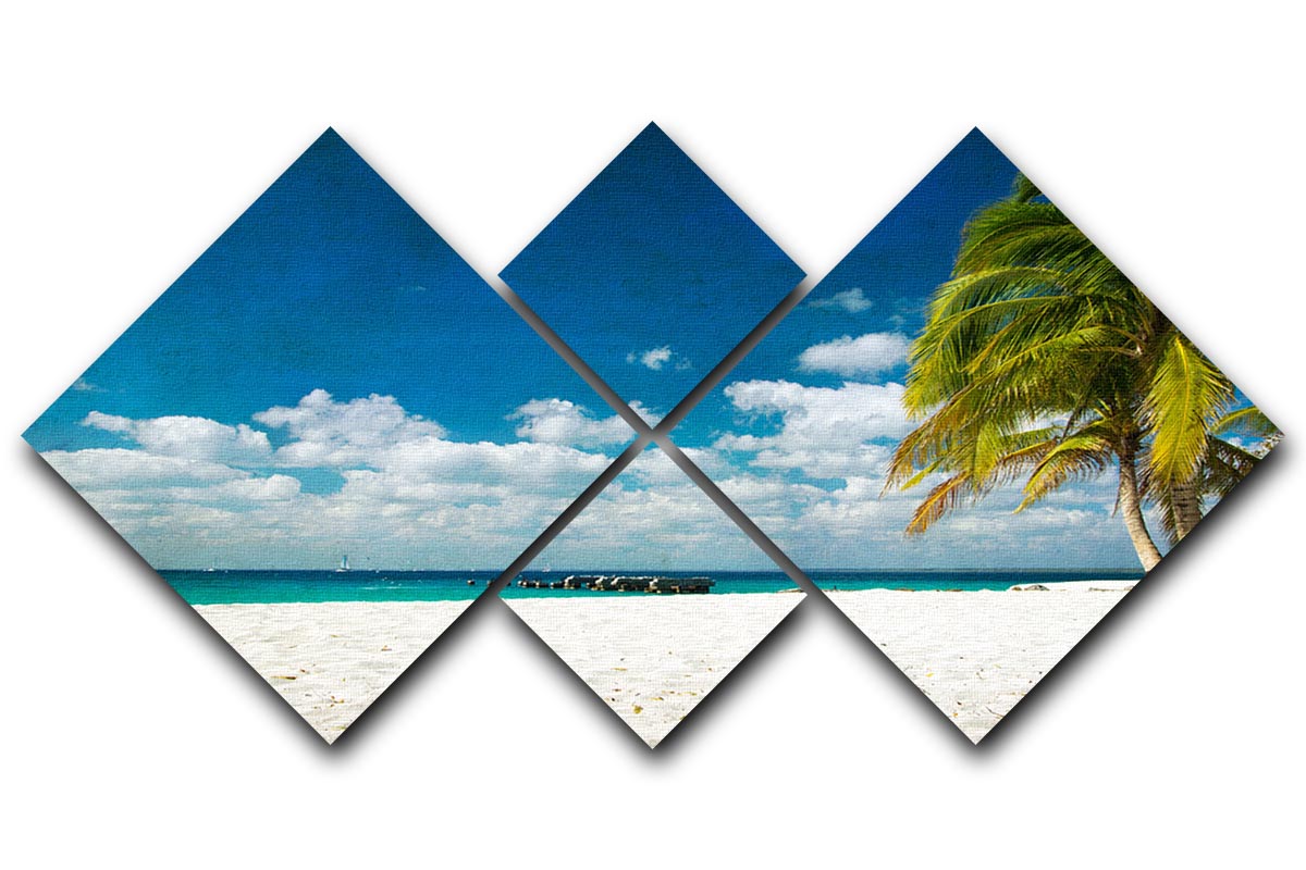 tropical beach 4 Square Multi Panel Canvas - Canvas Art Rocks - 1