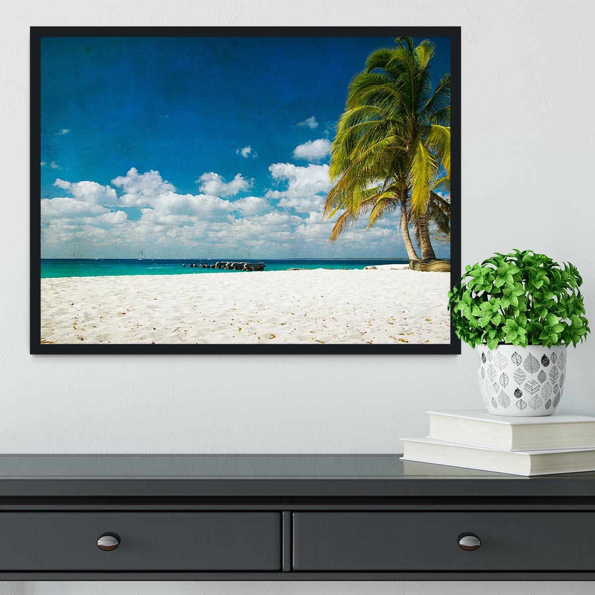 tropical beach Framed Print - Canvas Art Rocks - 2