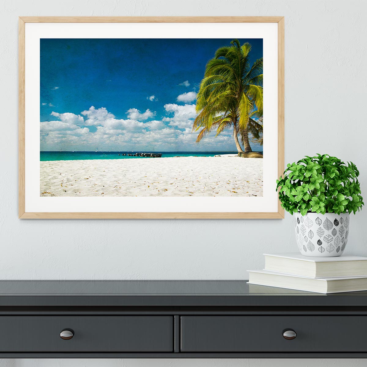 tropical beach Framed Print - Canvas Art Rocks - 3