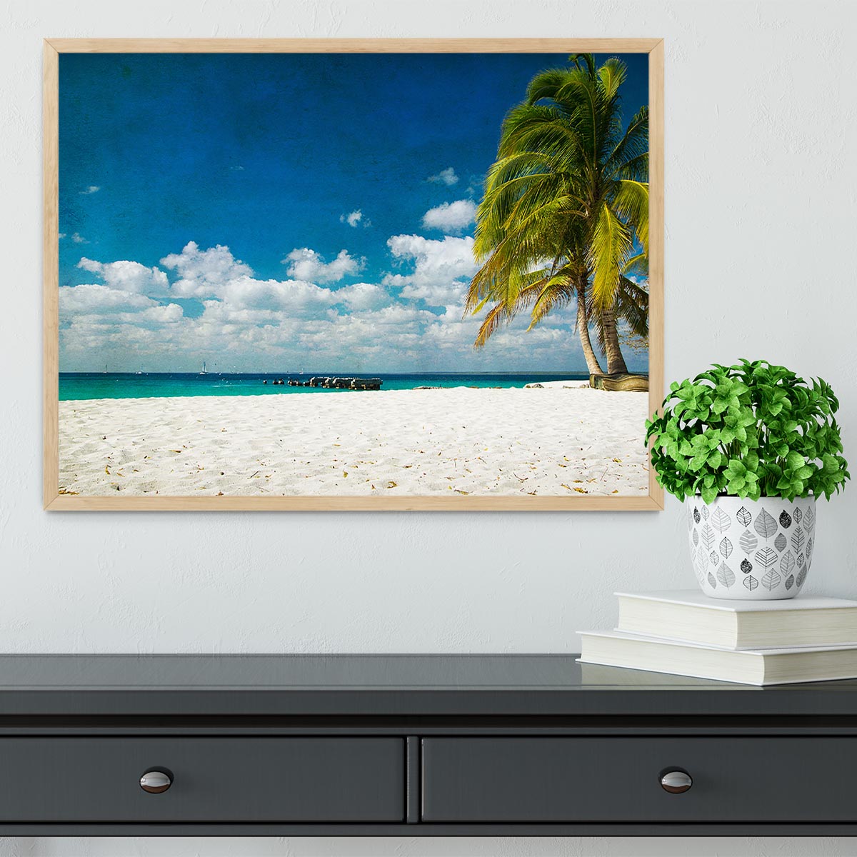 tropical beach Framed Print - Canvas Art Rocks - 4