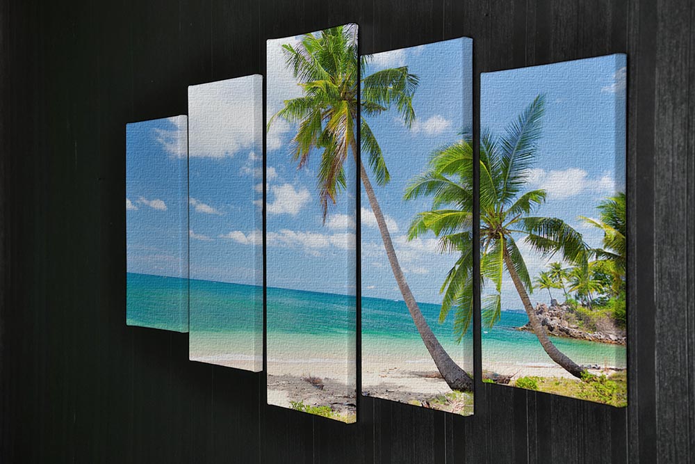tropical beach with coconut palm 5 Split Panel Canvas - Canvas Art Rocks - 2