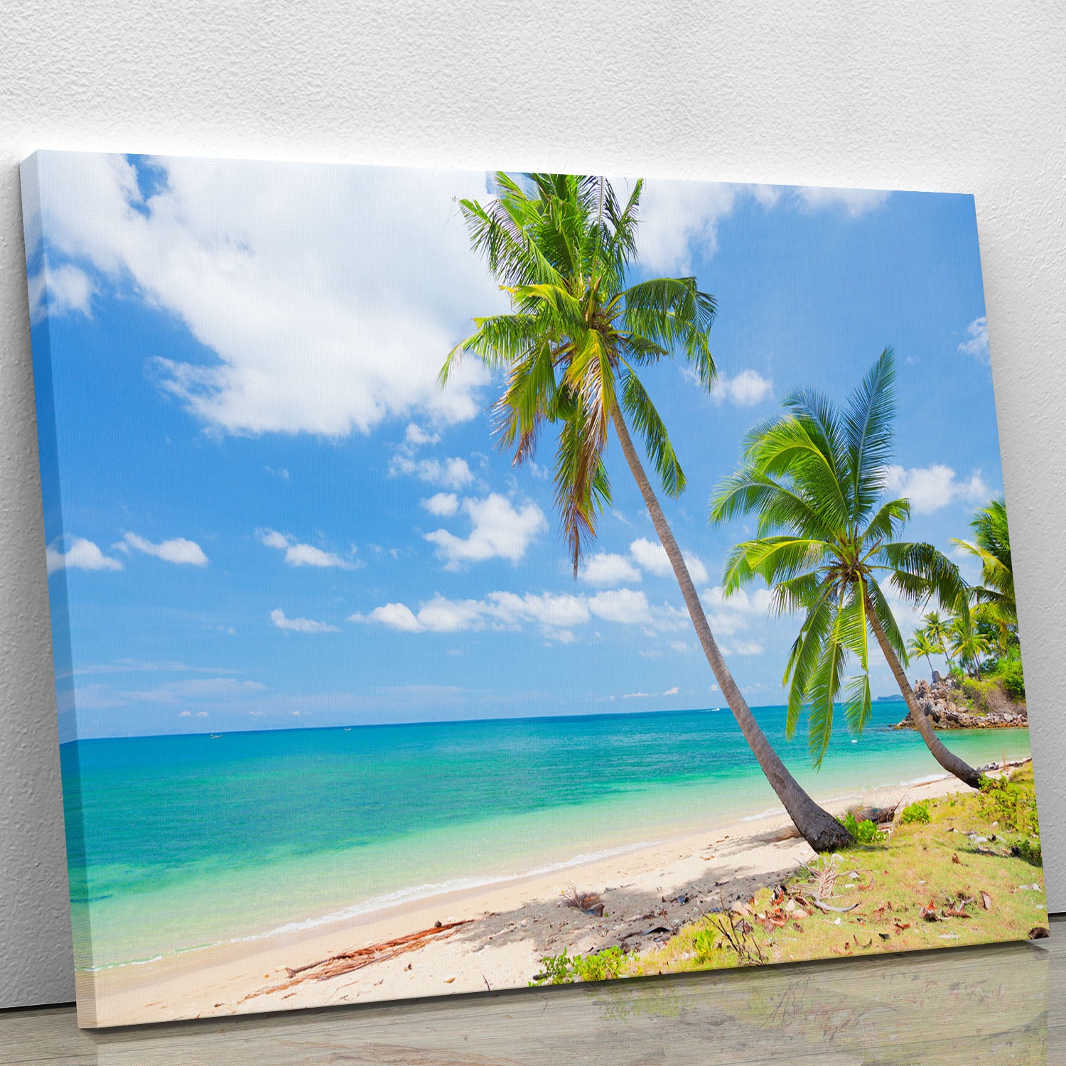 tropical beach with coconut palm Canvas Print or Poster - Canvas Art Rocks - 1