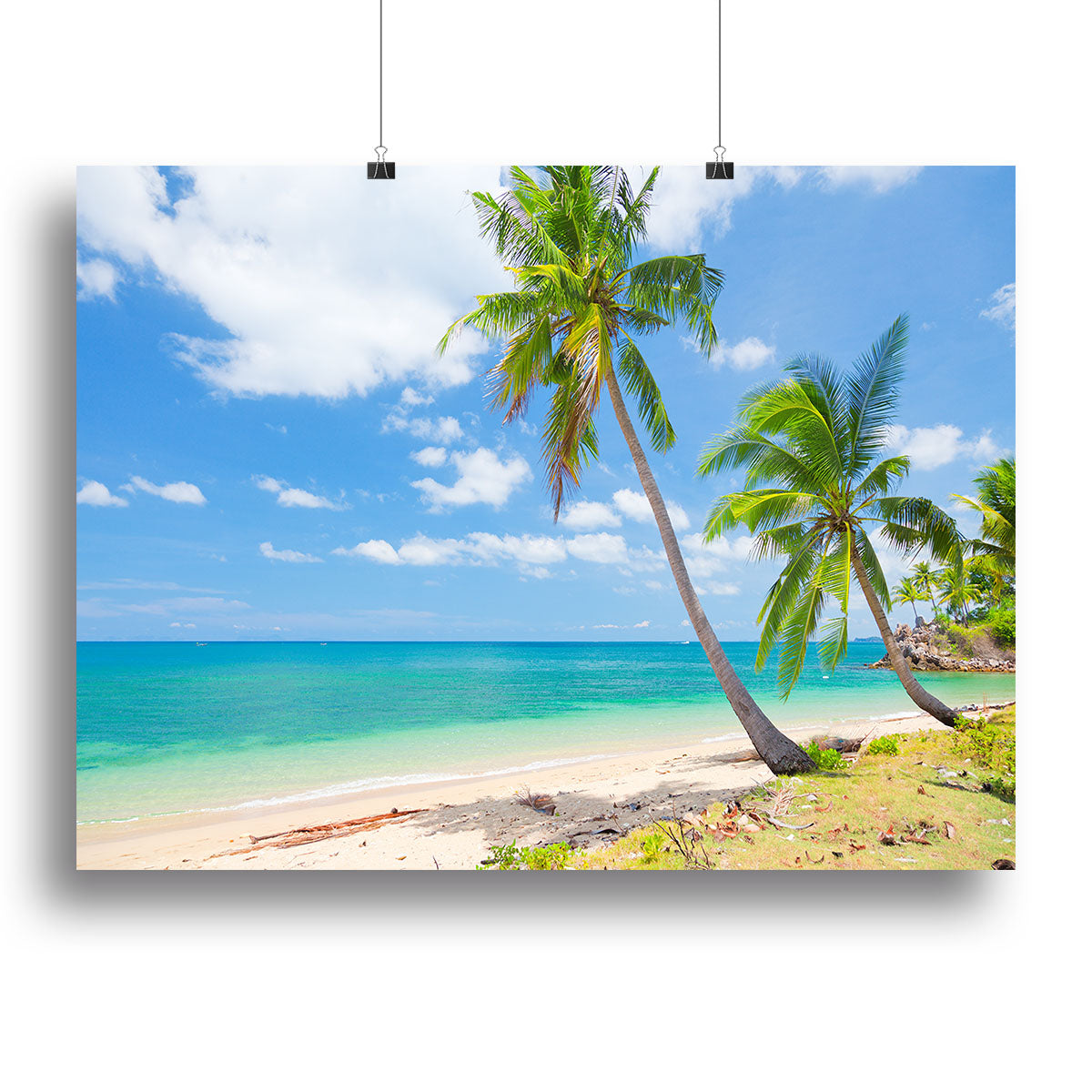 tropical beach with coconut palm Canvas Print or Poster - Canvas Art Rocks - 2