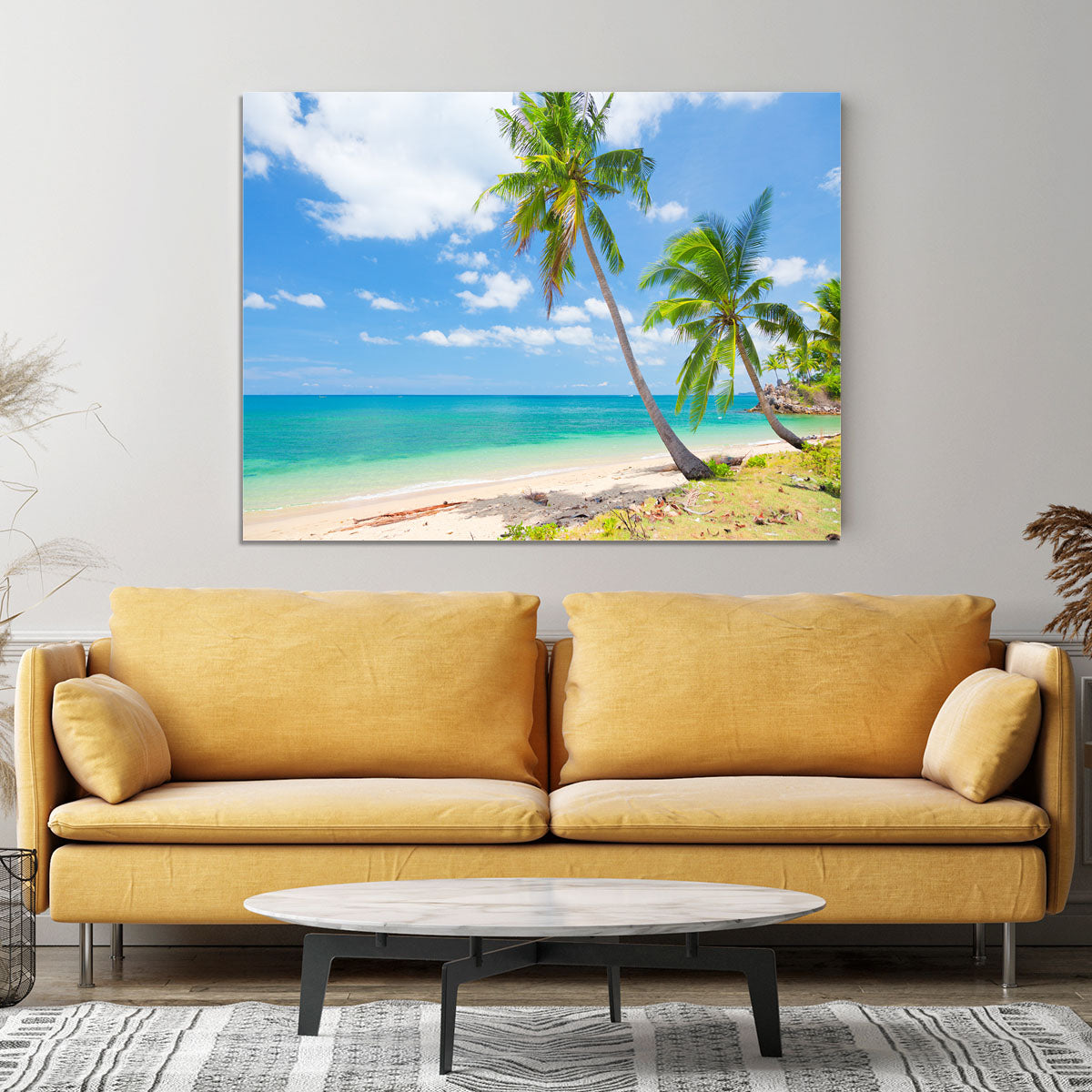 tropical beach with coconut palm Canvas Print or Poster - Canvas Art Rocks - 4