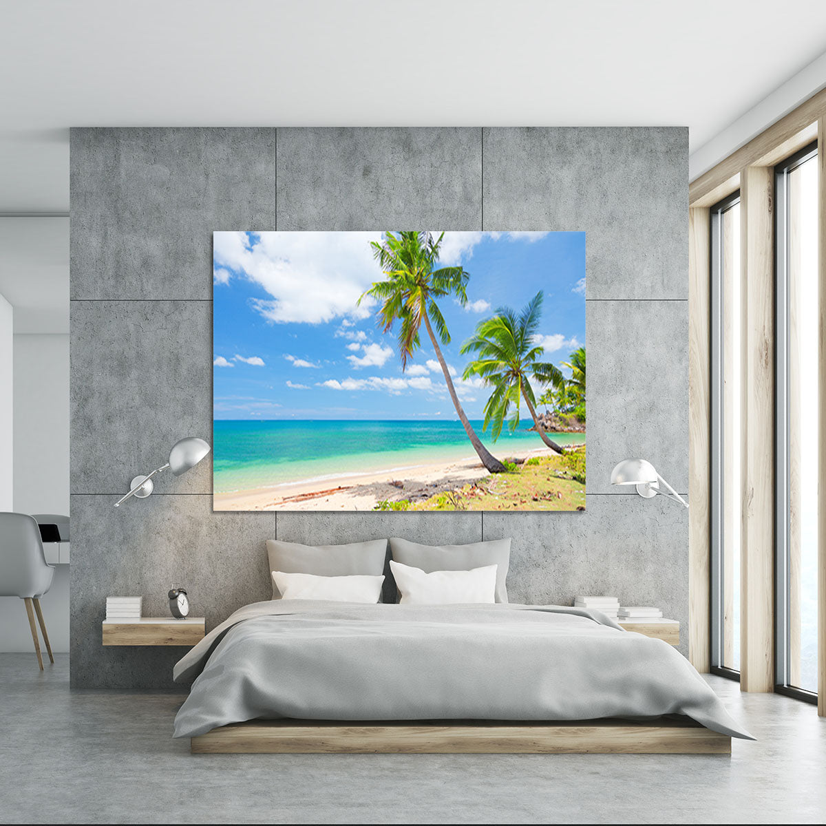 tropical beach with coconut palm Canvas Print or Poster - Canvas Art Rocks - 5