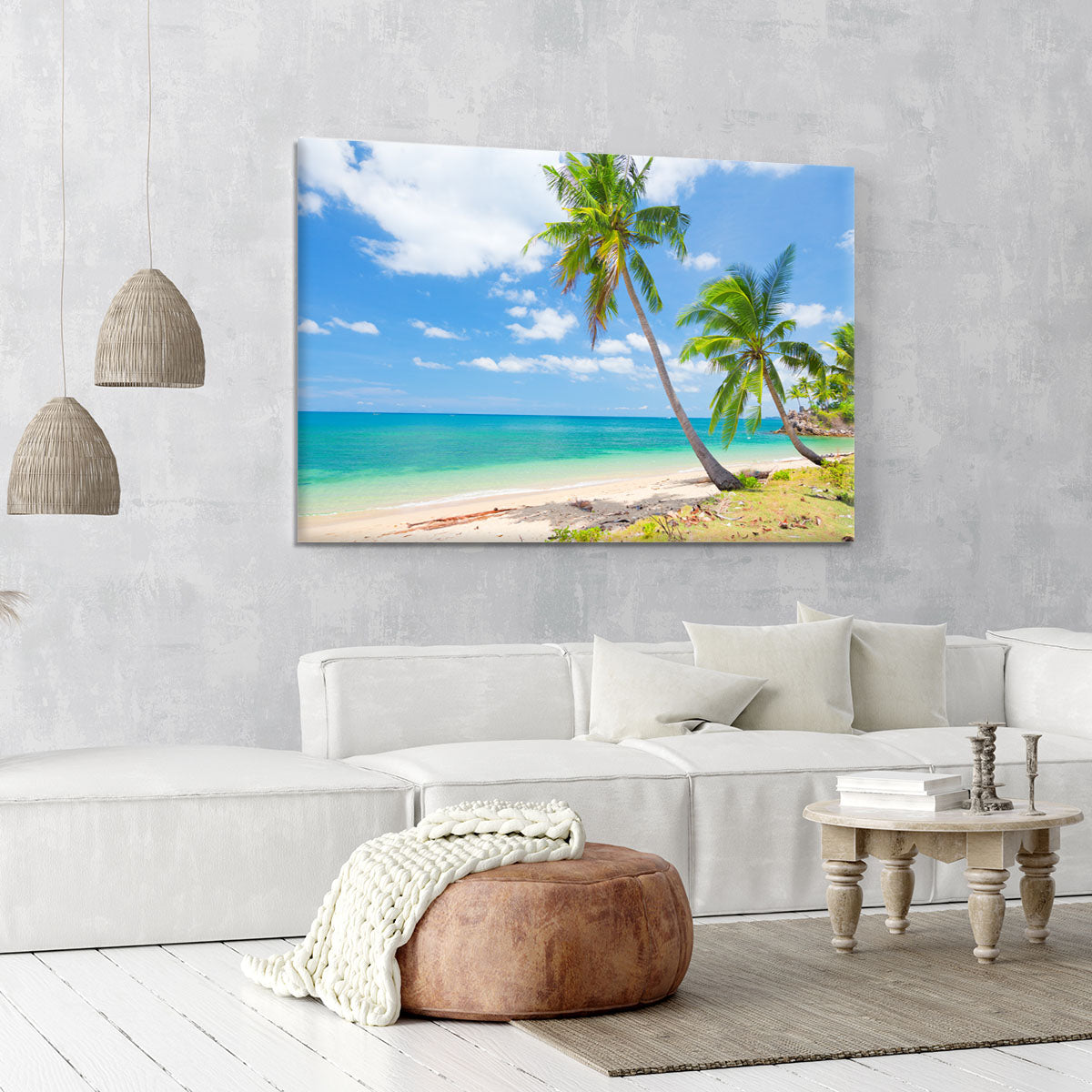 tropical beach with coconut palm Canvas Print or Poster - Canvas Art Rocks - 6