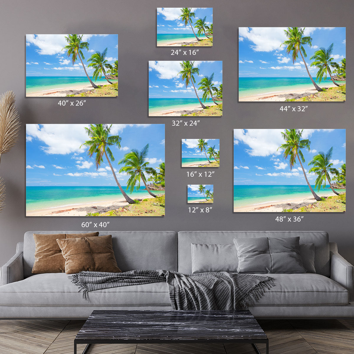 tropical beach with coconut palm Canvas Print or Poster - Canvas Art Rocks - 7