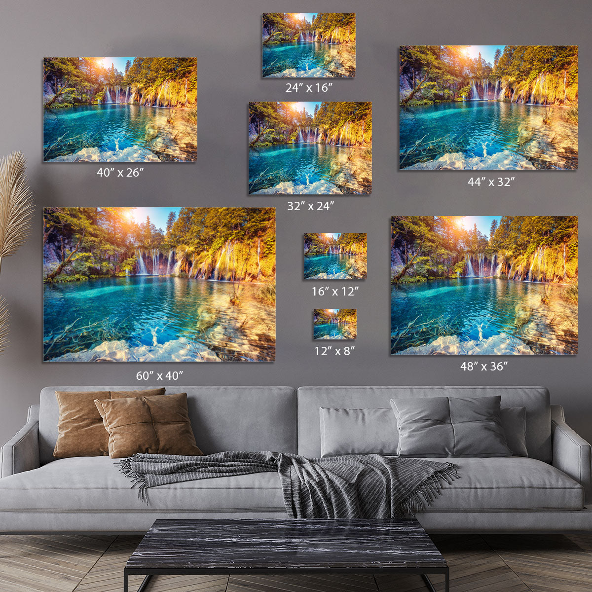 turquoise water and sunny beams Canvas Print or Poster - Canvas Art Rocks - 7
